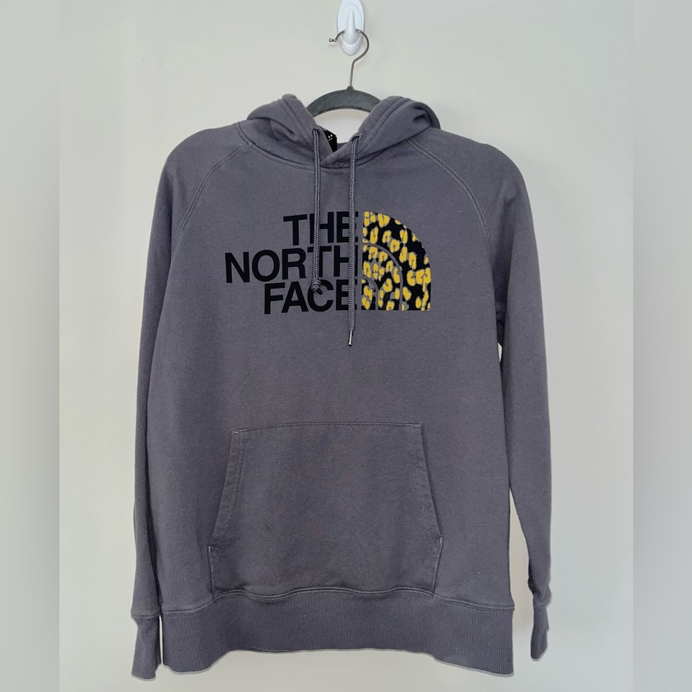 The North Face Women’s Medium Logo Hoodie Dark Gray and Cheetah